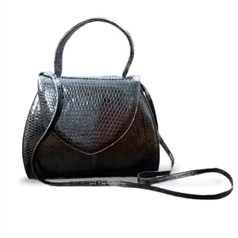 Vintage Bocci Italian Leather Snakeskin Handbag Crossbody Made In Italy Bag